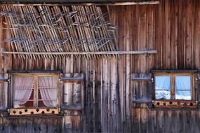 Old Windows Hut Wooden Cottage