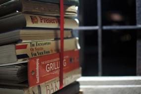 Ribboned books on a table