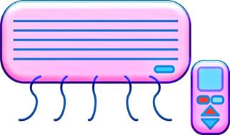 air conditioner fan pink drawing