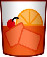 drawing of a cold drink with fruit