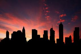 Skyline City sunset Panoramic photo