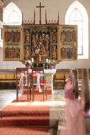 old altar in white background