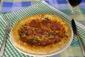 delicious tomato pizza on the table