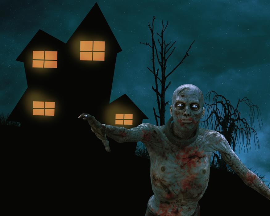 house zombie undead blood bloody