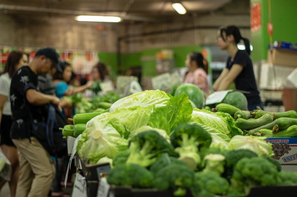 Fresh vegetables at the supermarket