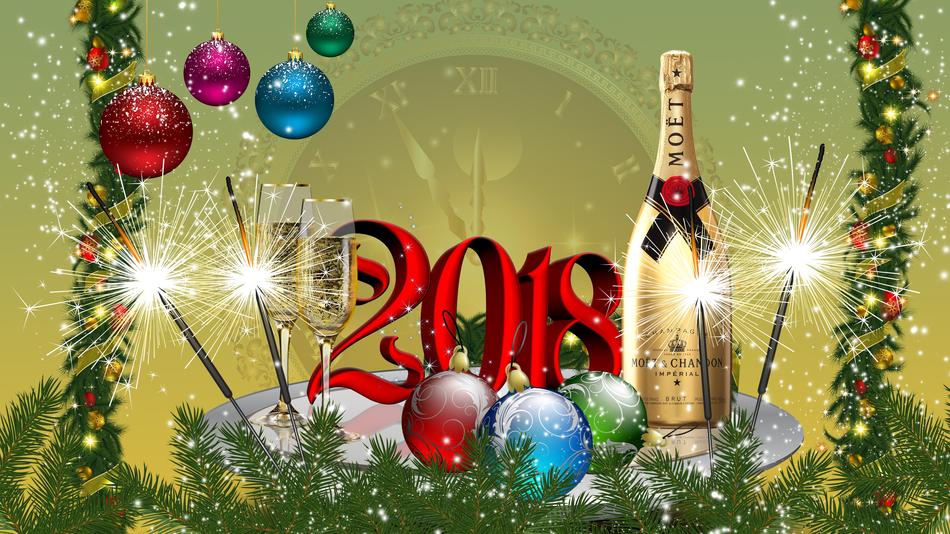 champagne sylvester 2018 background