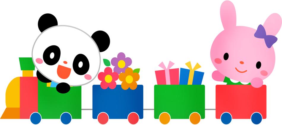 choo choo train rabbit panda kawaii