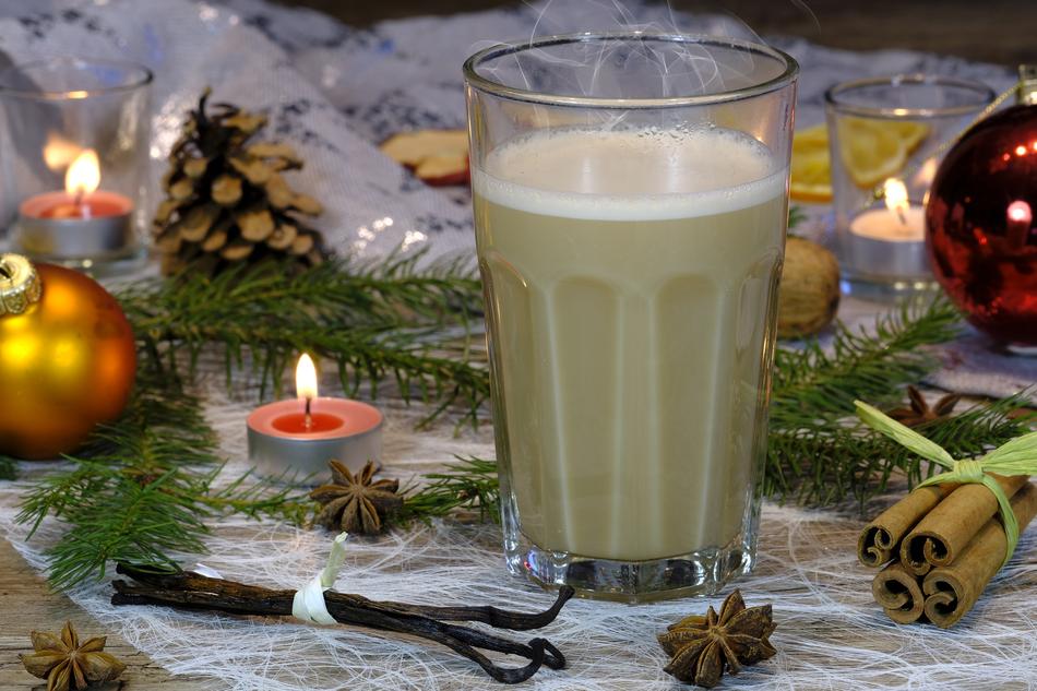 milkshake on christmas decorations