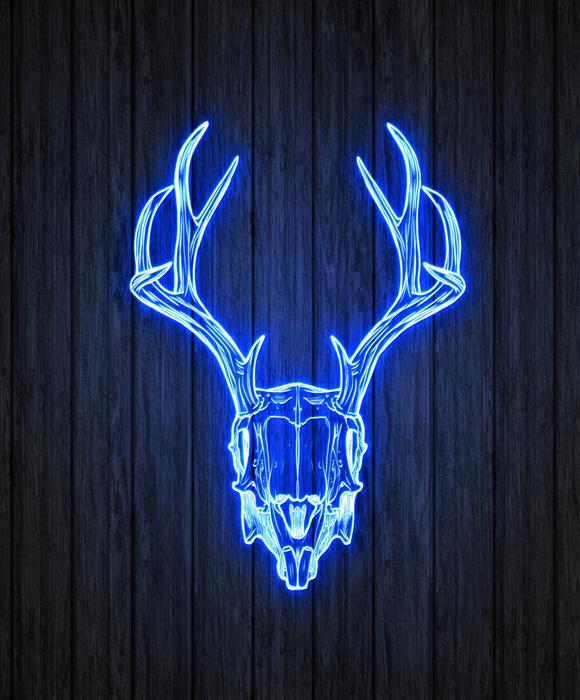 deer head glowing