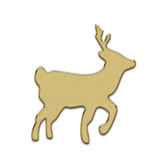 Christmas ornament in the form of a golden reindeer