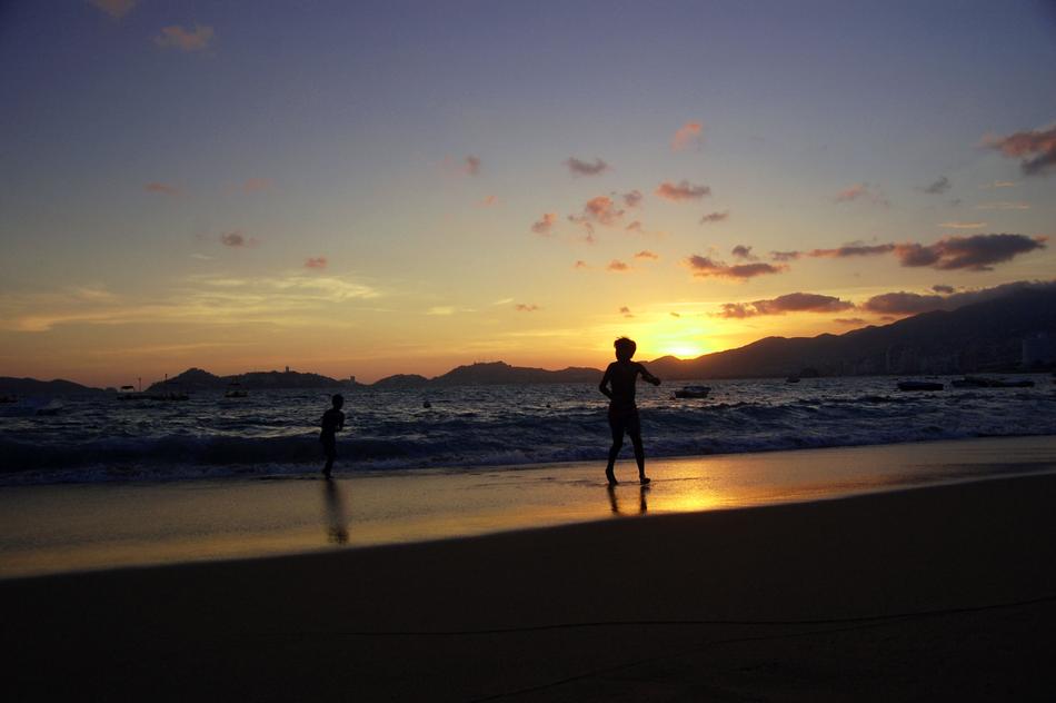 Silhouettes Sea Beach