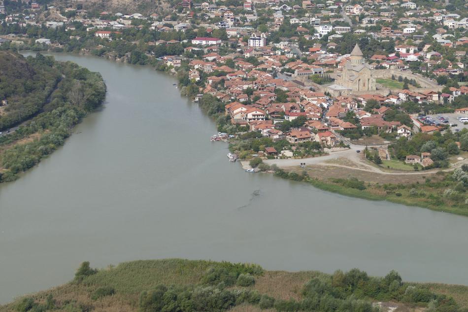long river by the city