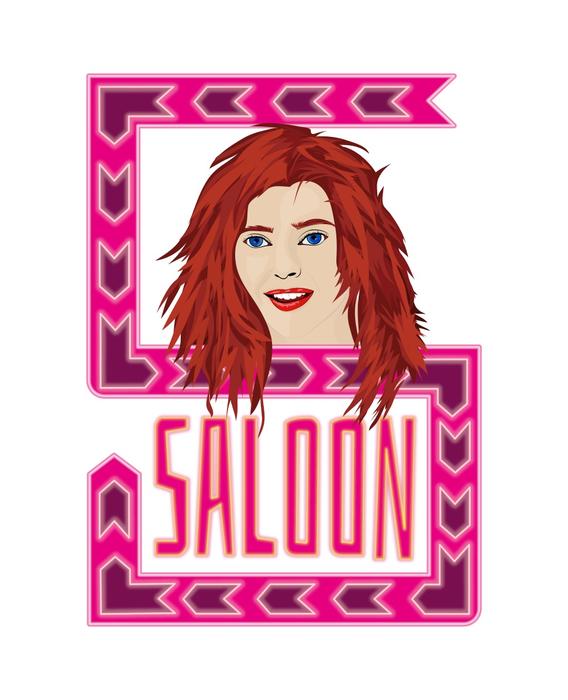 salon girl's face landscape