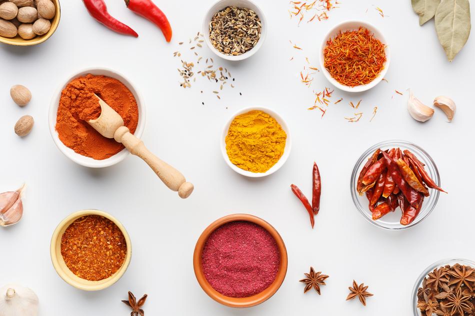 fragrant spices on the table