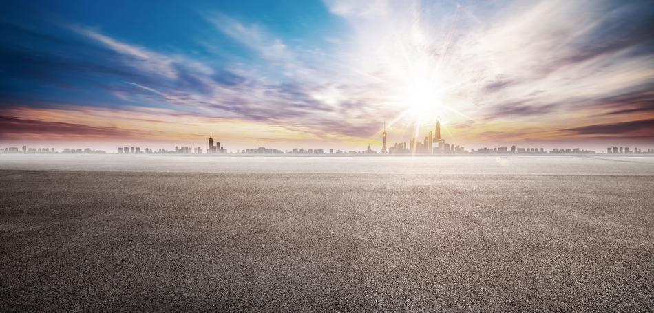 bright sunshine over the city