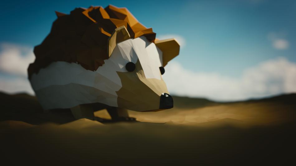 lowpoly hedgehog cute spur animal