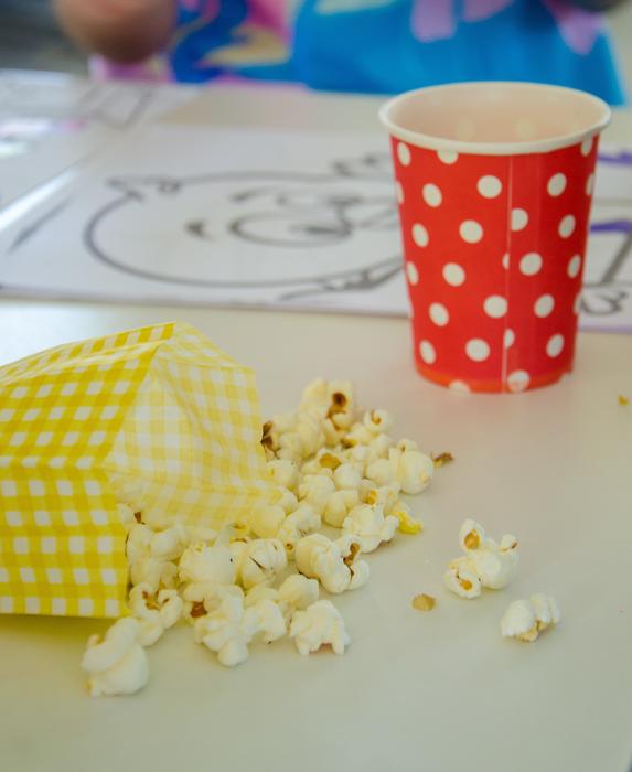 sweet popcorn spilled out of the box