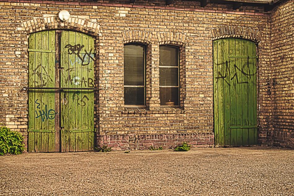 old green wooden doors