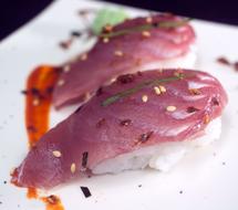 fish sushi with sesame