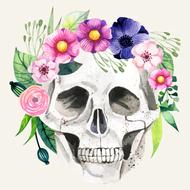 wreath skull flowers are beautiful