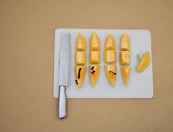 Sliced sweet papaya