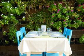 set table on the terrace