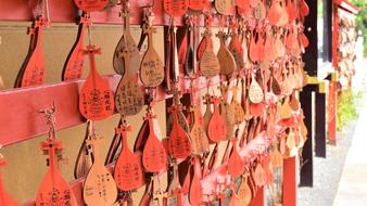 decorations red wooden