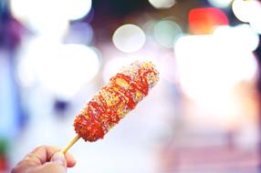 delicious hot dog with ketchup and mustard