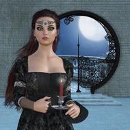 fantasy door moon stone wall