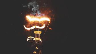 flame on the light bulb