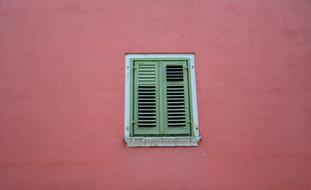 Shutters Window Red Wall