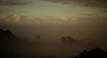 Sunset Fog Landscape