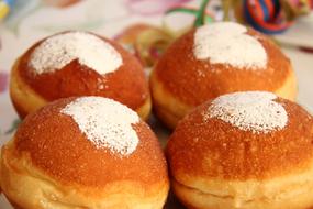 Hot buns with white sprinkles