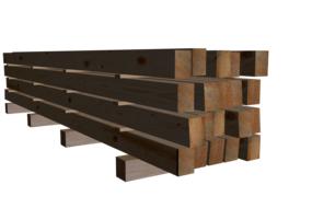 stacked wooden bars on white background