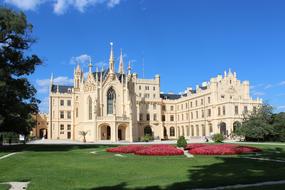 magnificent castle with flowers