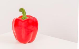 Red juicy peppers on a white background