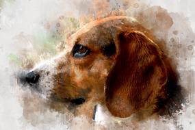 dog watercolor pet animal card