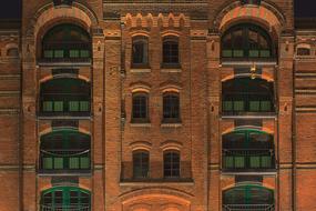 brick building in the warehouse district speicherstadt, Hamburg