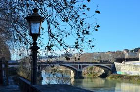 River Lamppost Winter