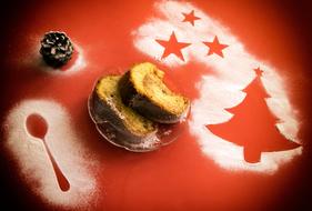 sweet baked goods on the red table