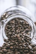 coffee aromatic beans in a glass jar