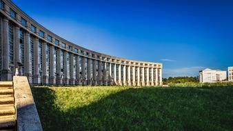 outdoor building with green grass