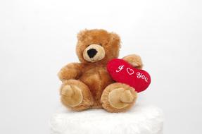 Cuddly soft bear with a heart