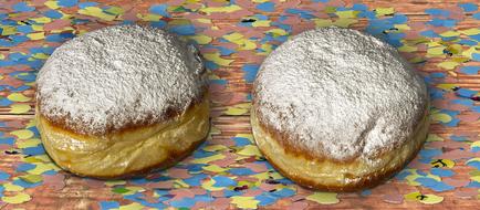 Sweet doughnuts with white sprinkles