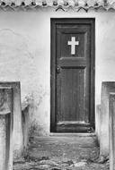 Old wood Door Chapel in Greece