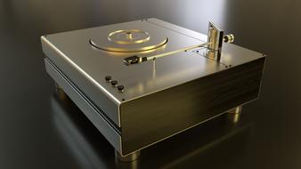contemporary vinyl player, render