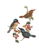 bird birds branch flowers vintage