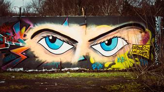 Graffiti Wall Eyes