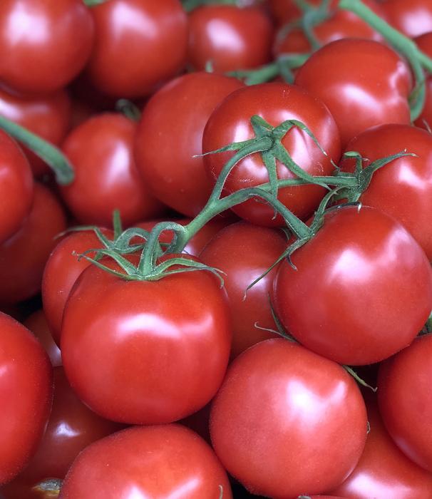 background of ripe juicy tomatoes
