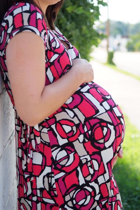 pregnant girl in a dress